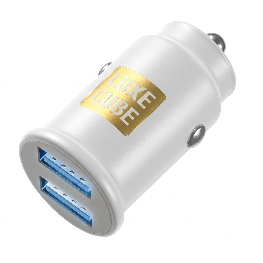 Зарядний пристрій в авто Luxe Cube 2USB 12W 5V 2.4А White (8886998698496)