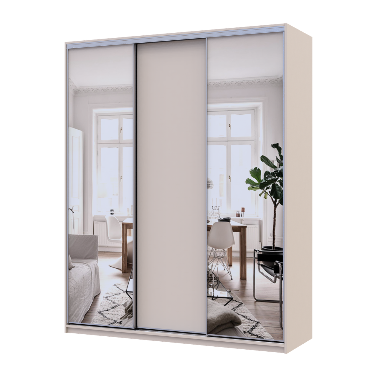 Шафа купе Doros Сіті Лайт 1 ДСП/2 дзеркала 180х60х225 см Кашемір (80736368)