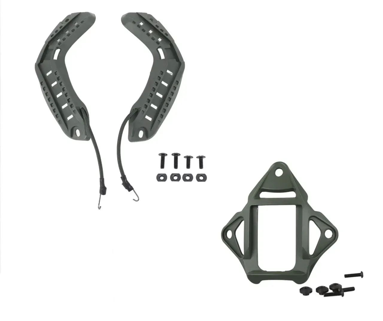 Комплект кріплення для шолома бічні рейки та шрауд платформа Оливковий (129)