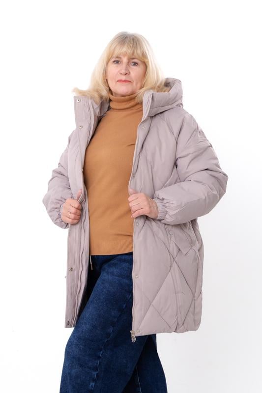 Куртка зимова жіноча подовжена плюс сайз з капюшоном Носи Своє р. 56 Мокко (16203) - фото 2 Куртка зимова жіноча подовжена плюс сайз з капюшоном Носи Своє р. 56 Мокко (16203) - фото 2