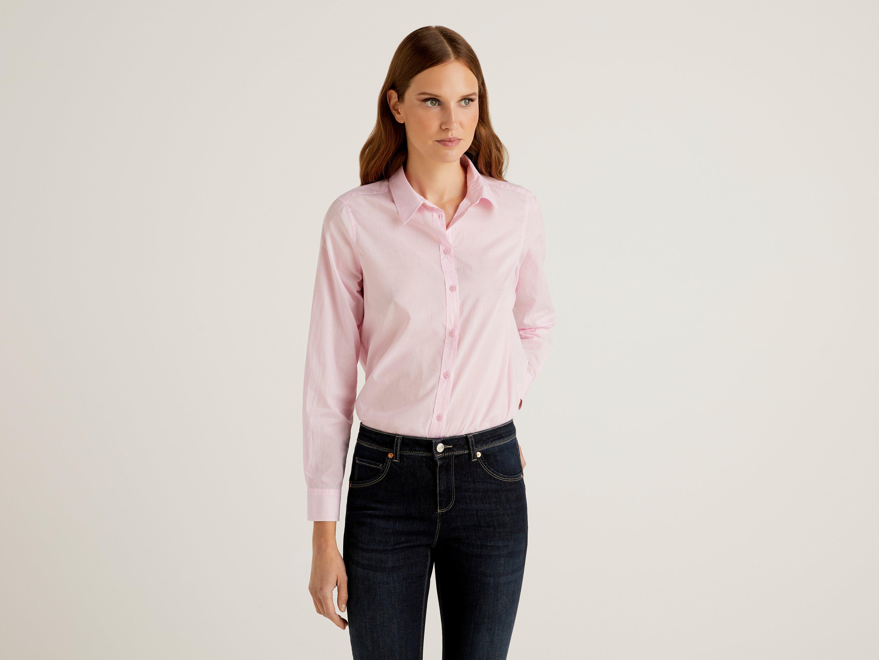 Рубашка женская Benetton 5cqy5qc13 XL Розовый