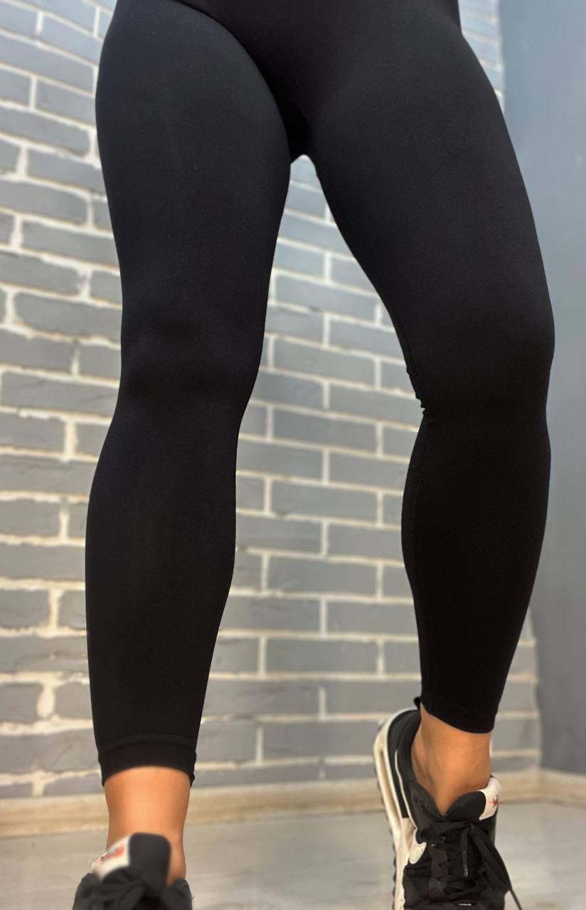 Лосини жіночі LADY HUREM 16312 однотонні пуш-ап фітнес утягуючий пояс S-M Чорний (2206) - фото 4