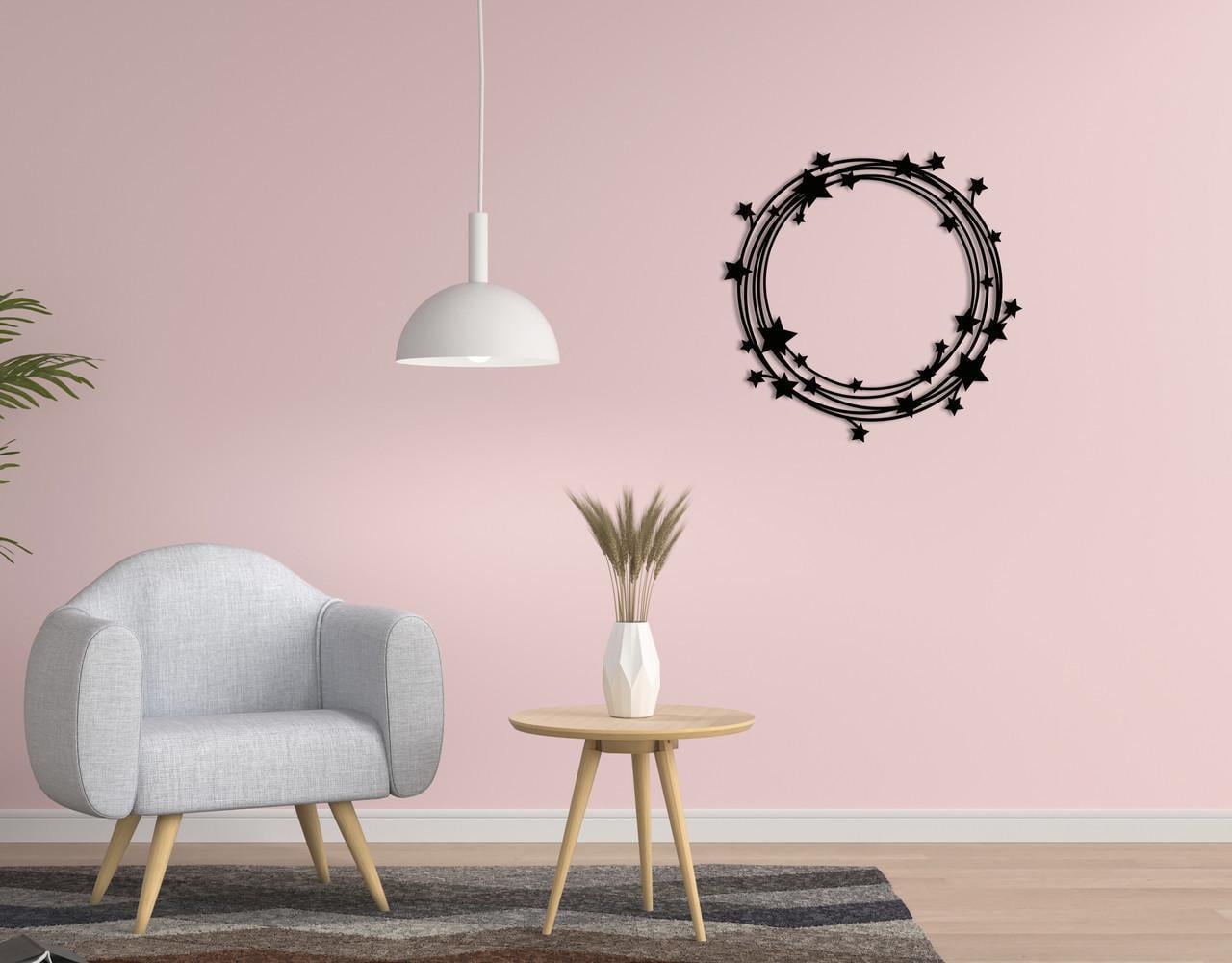 Панно декоративное на стену Upwood Decor Wreath With Stars 72,1х70 см Black (1579377866)