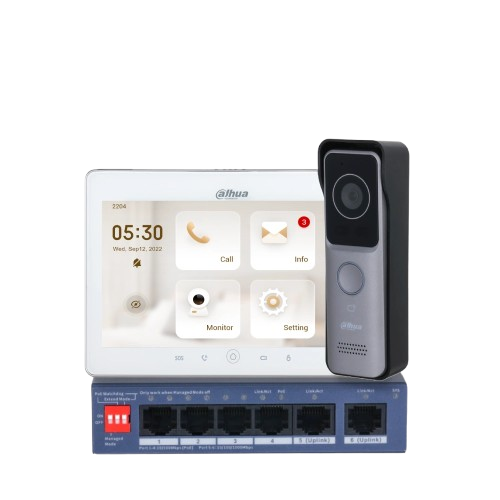 Видеодомофон Dahua KIT Medium-big Screen 10" Wi-Fi Белый (31153395)