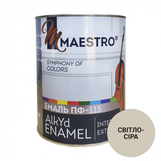 Эмаль Maestro ПФ 115 2,8 кг Светло-серый