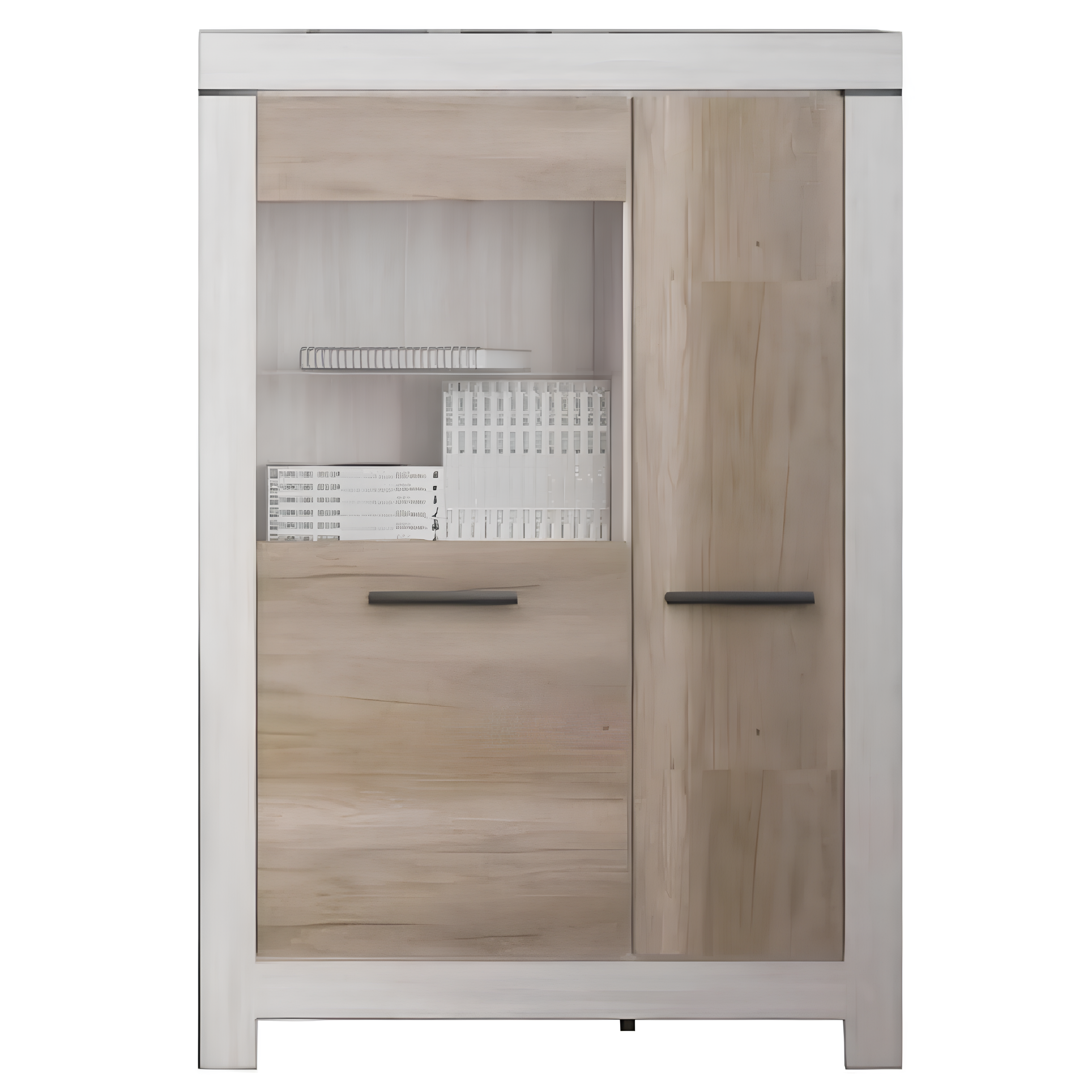 Пенал-витрина Гербор Белен REG1D1W Сосна каньон/Дуб корабельный (GRB-1055)