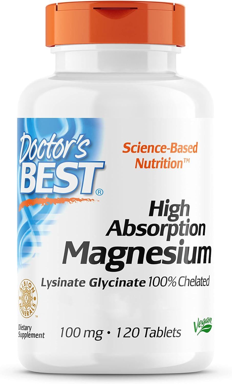 Магний хелат Doctor's Best High Absorption Magnesium Lysinate Glycinate 100% Chelated 100 mg 120 таблеток Магний хелат Doctor's Best High Absorption Magnesium Lysinate Glycinate 100% Chelated 100 mg 120 таблеток