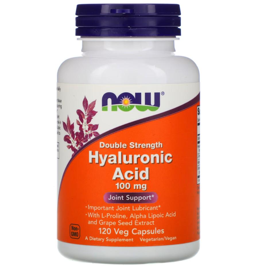 Натуральная добавка Now Foods Hyaluronic Acid 100 мг 120 капсул