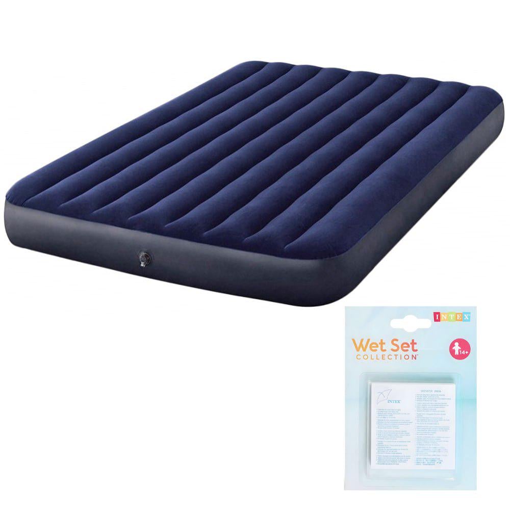 Надувной матрас двуспальный Intex 64759 с набором заплат 6 шт. 152x203x25 см (2472511810)