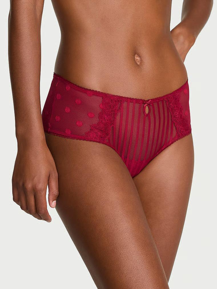 Трусики чики Victoria's Secret Lacie Sheer Heritage Cheeky Panty M Красный (27119274)
