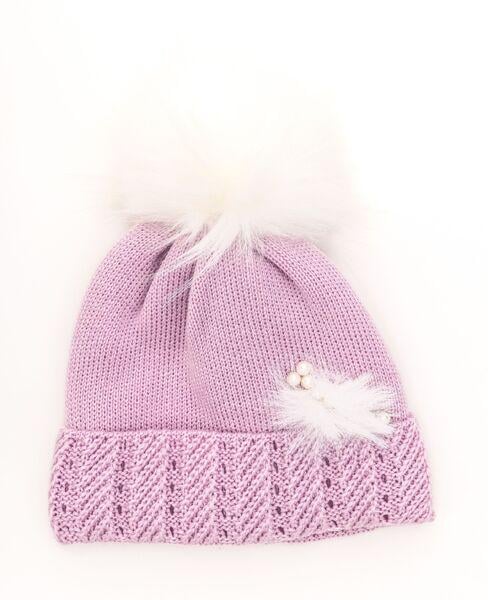 Шапка дитяча для дівчаток Батерфляй D832 фліс 44-48 см Бузковий