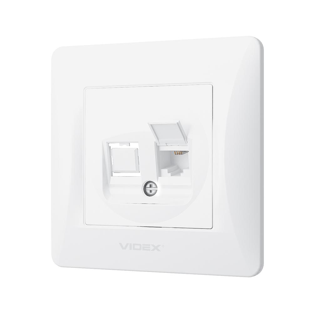 ᐉ Розетка Videx Binera CAT3 телефонная одинарная Белый (10827) • Купить ...
