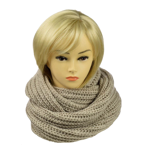 Женский шарф-хомут Английская резинка Песочный (GSV508)