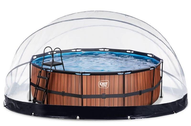 Бассейн каркасный с накрытием Exit Toys 427х122 см с нагревом воды Дерево Бассейн каркасный с накрытием Exit Toys 427х122 см с нагревом воды Дерево