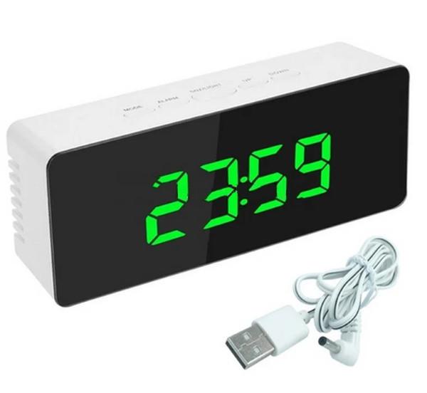 Часы настольные 1909 с зеленой подсветкой (500206ER)