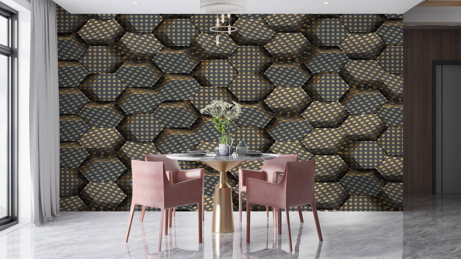 Фотообои флизелиновые Styleo Print-walls Золотая решетка 0495 400х250 см (Pw-0495/4)