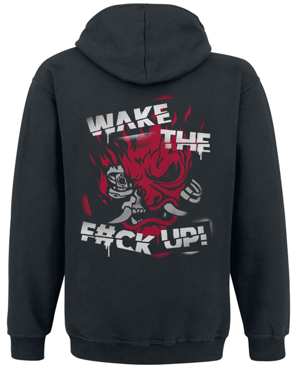 Толстовка без молнии Cyberpunk 2077 Samurai Wake The F#ck Up L Черный (57672) - фото 2