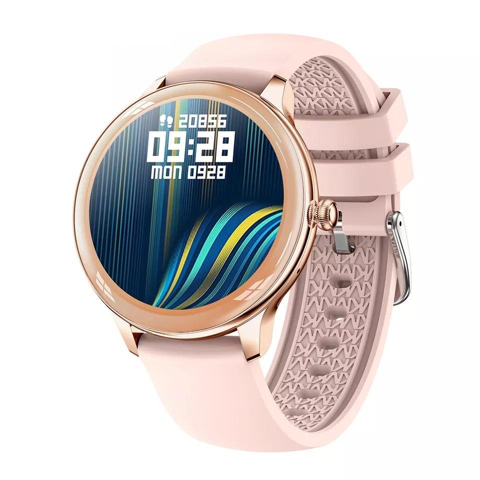 Смарт-часы женские Lemfo V33 разговор/тонометр/ температура/пульсоксиметр 2 ремешка Gold