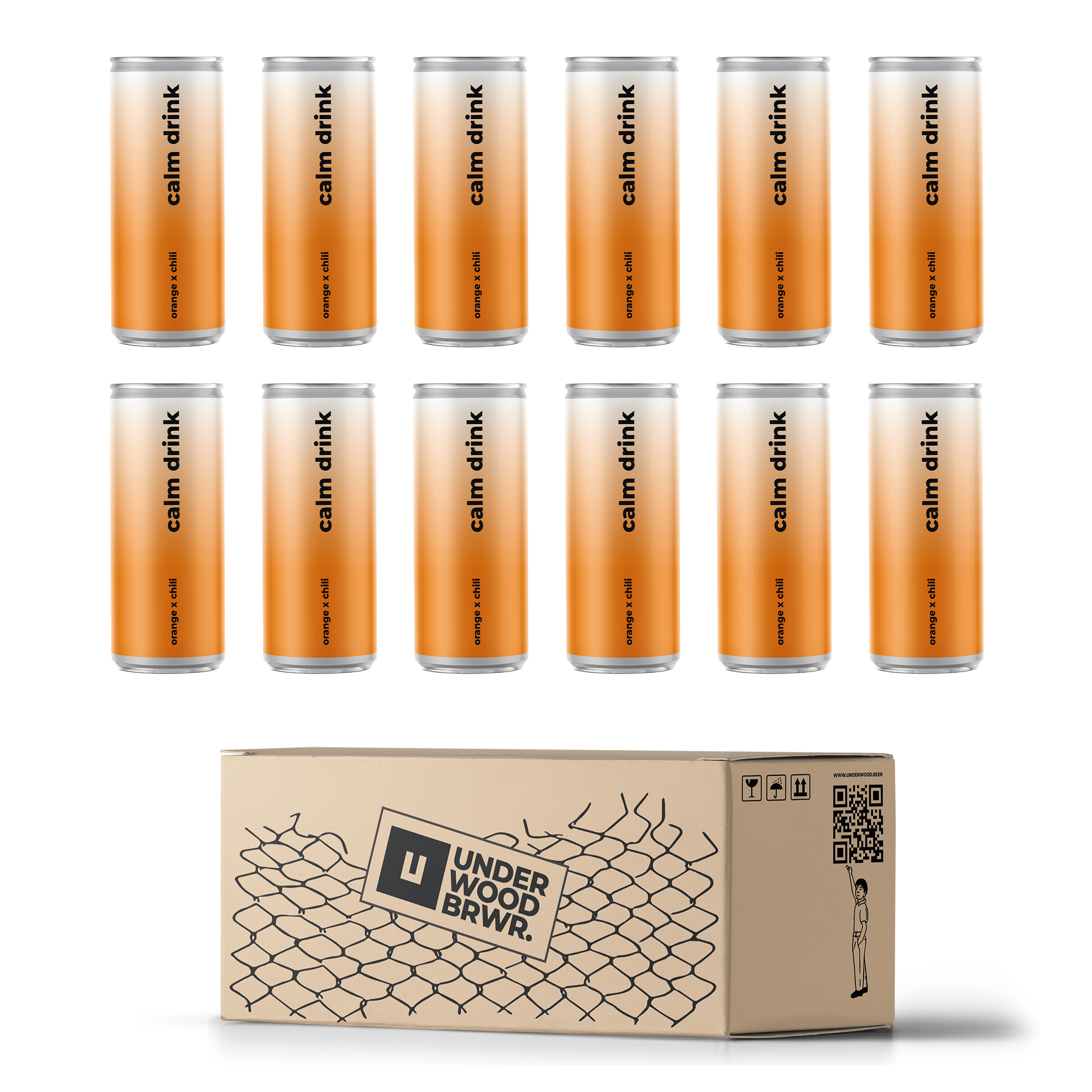 Напій безалкогольний газований Underwood Brewery Soda Calm Drink Orange x Chili 0,33 л 12 шт. (290145)