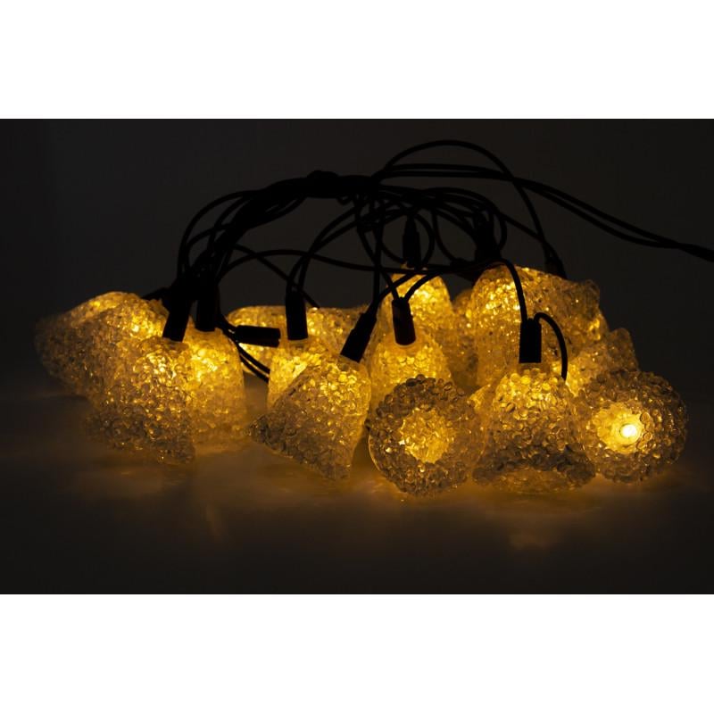 Гирлянда с лампочками накаливания кристаллические звоночки 4 м 20 ламп теплый белый IP20 (040094)