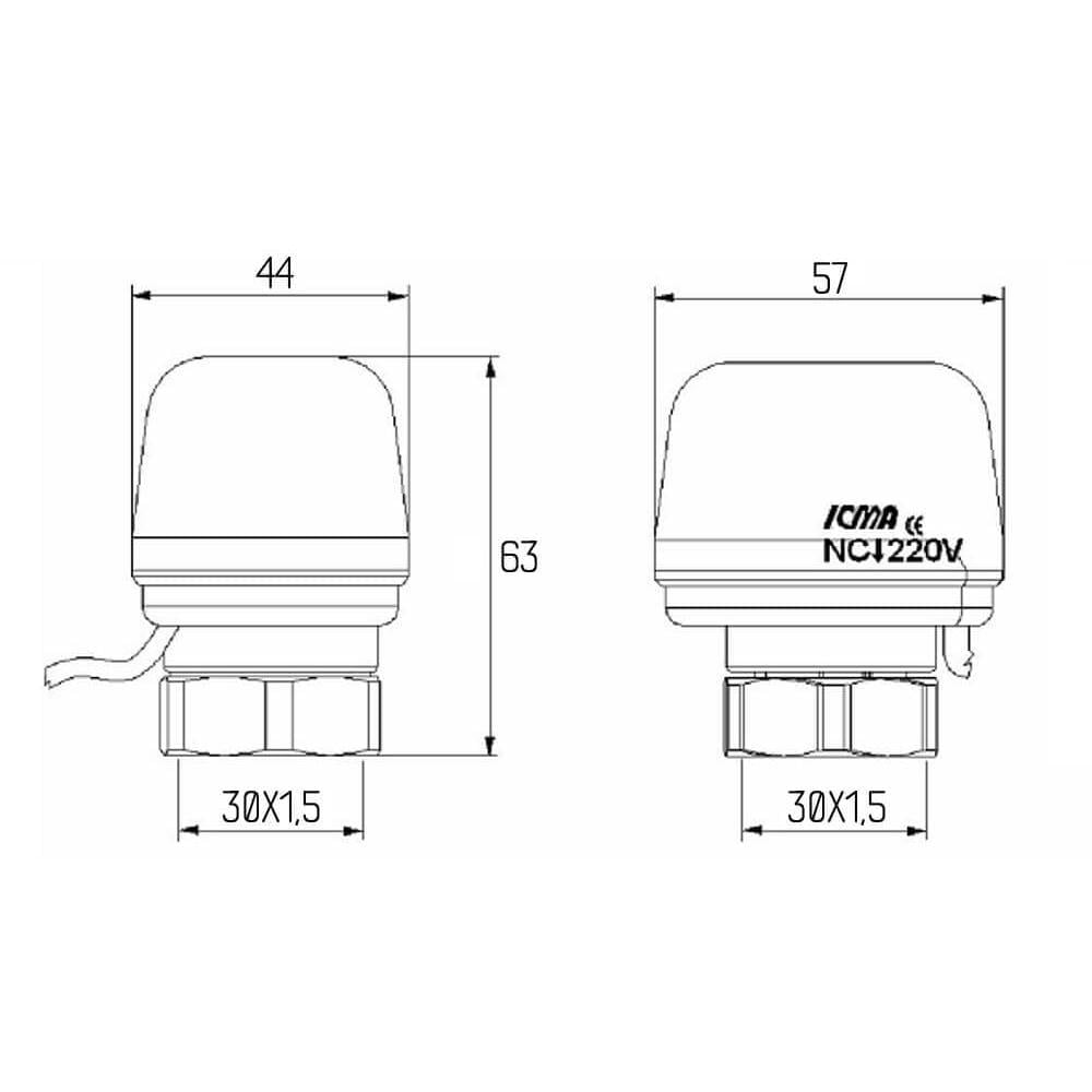 Сервопривод ICMA 230V №980 NC закрытый 30х1,6 (FRRS00008392) - фото 2 Сервопривод ICMA 230V №980 NC закрытый 30х1,6 (FRRS00008392) - фото 2