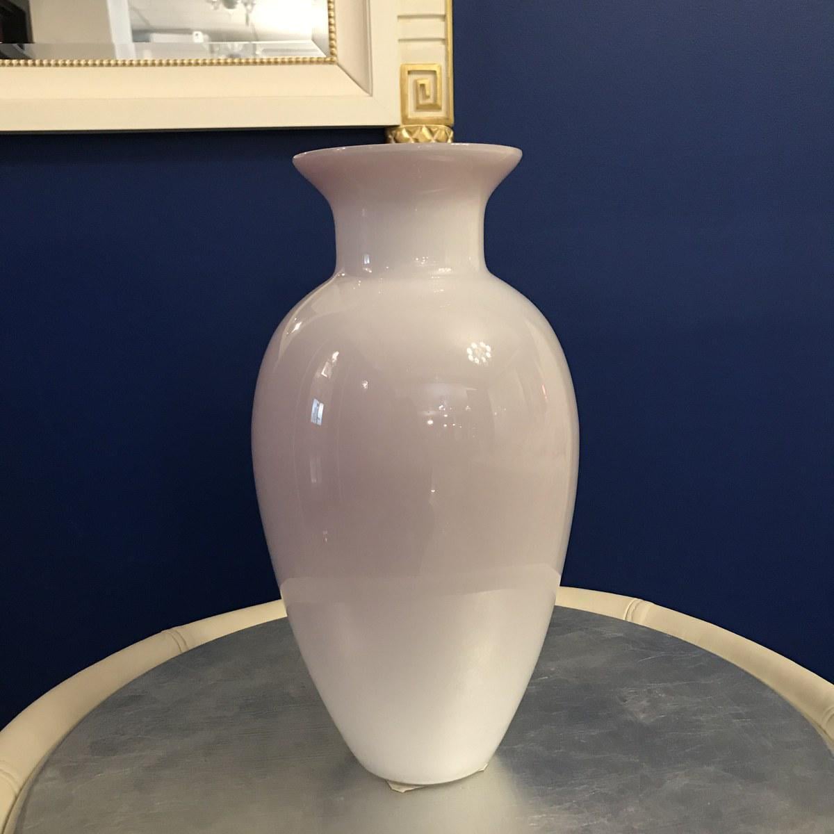 Ваза стеклянная Uffix Fiera 20x34 см Белый с голубизной (244081)