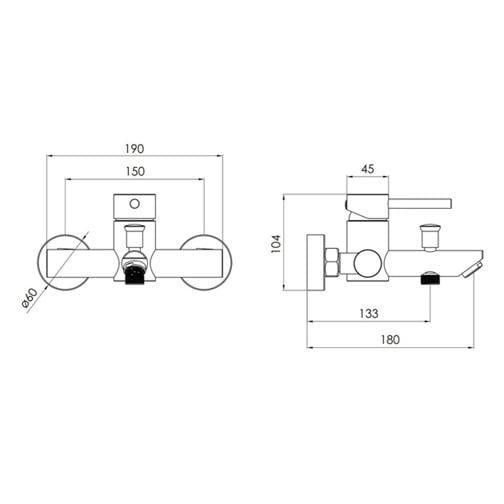Смеситель-кран Aqua Premium Compact для ванны из нержавеющей стали с душем (SUS304_1125) - фото 4 Смеситель-кран Aqua Premium Compact для ванны из нержавеющей стали с душем (SUS304_1125) - фото 4