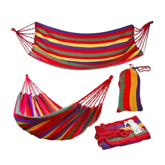 Гамак Мексиканский хлопковый подвесной без планки 180х80 см Красный (2850) - фото 6