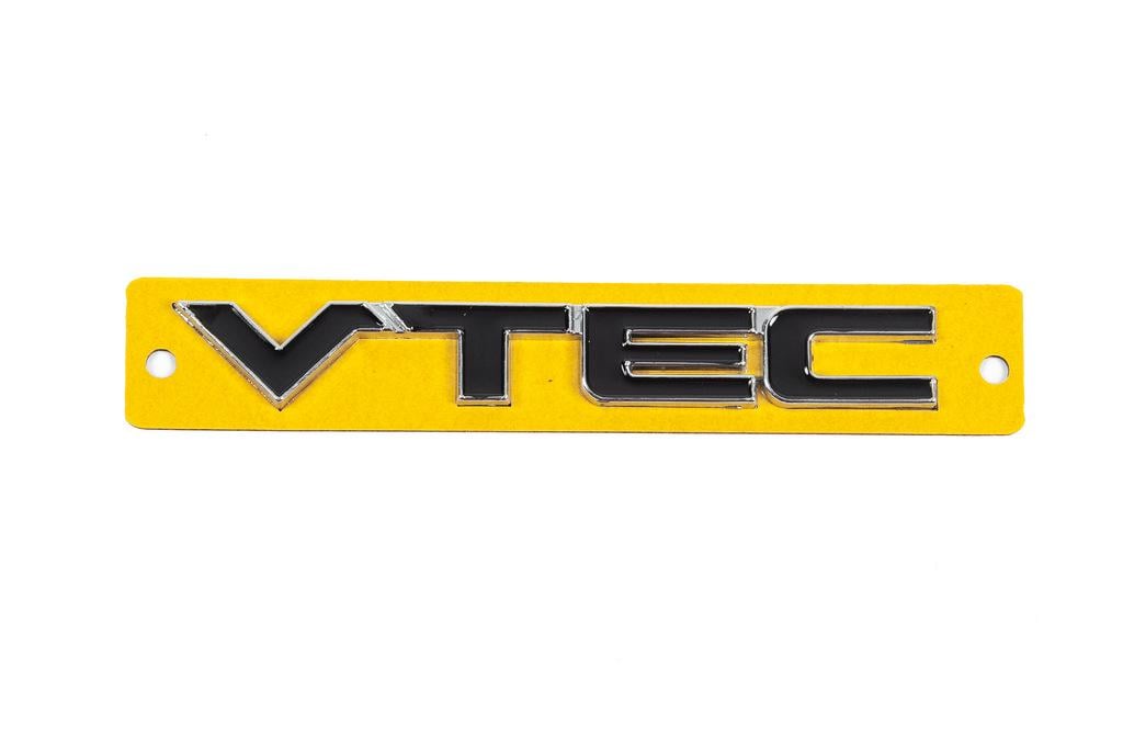 Надпись VTEC для Тюнинг Honda 110х15 мм Черный/Хром (119842)