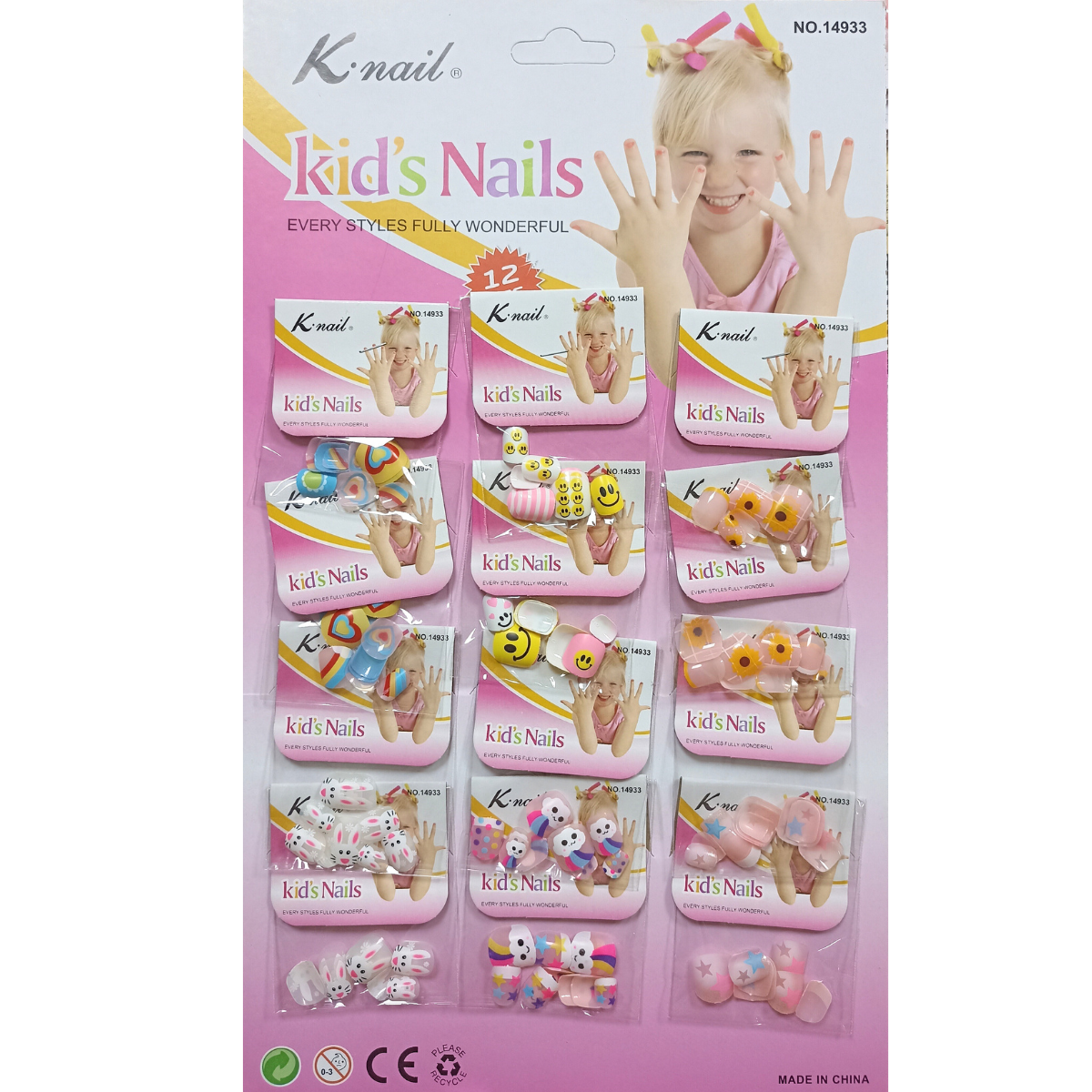Нігті накладні дитячі з малюнками K·Nail Pretty Nails № 05
