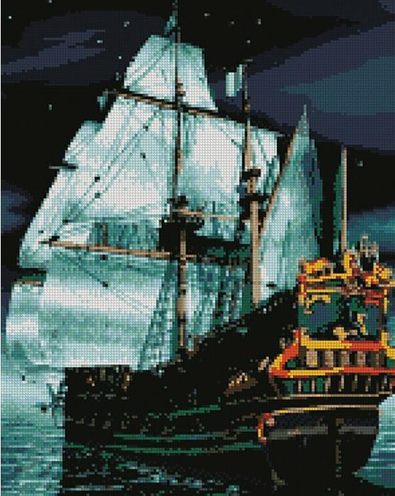Алмазная мозаика Идейка Флагман ночью 40x50 см (AMO7035)