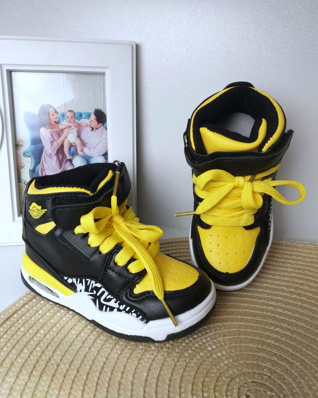 Кросівки-хайтопи для хлопчика Kimboo 526 р. 26 15,3 см Чорно-Жовтий (526)