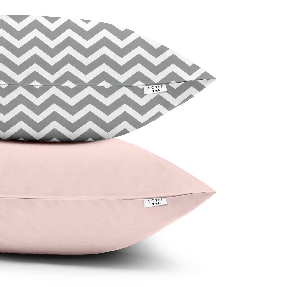 Набор наволочек Cosas 40х60 см 2 шт. Zigzag Grey/Rose (4822052050040)