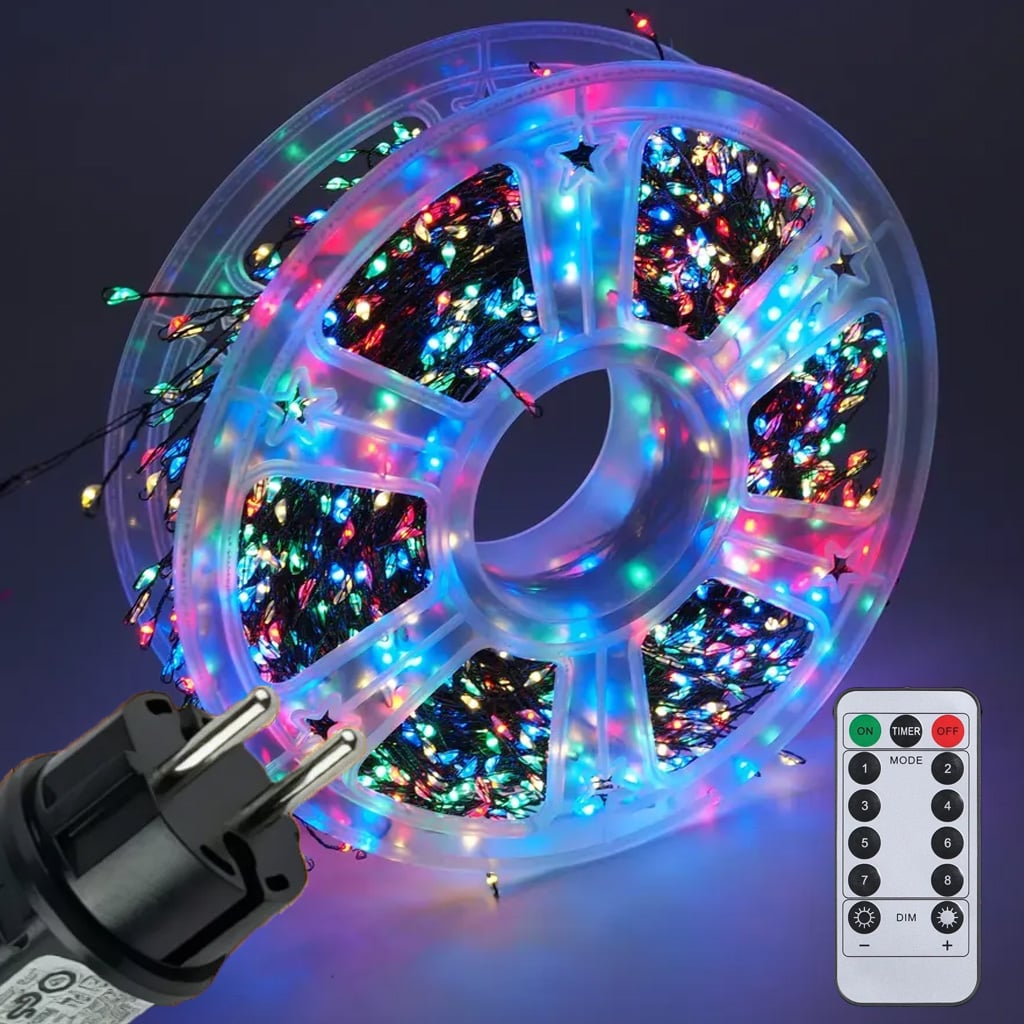 Гирлянда светодиодная Мишура капля росы с пультом 100 м 2000 led 220v Зеленая проволока/Разноцветная (39074681)