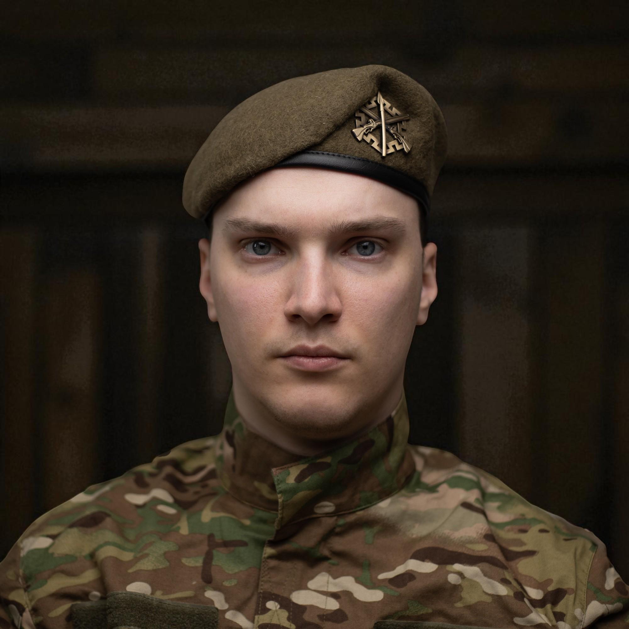 Берет Силы территориальной обороны ВСУ M/55-56 см Степ (29052893) - фото 2 Берет Силы территориальной обороны ВСУ M/55-56 см Степ (29052893) - фото 2