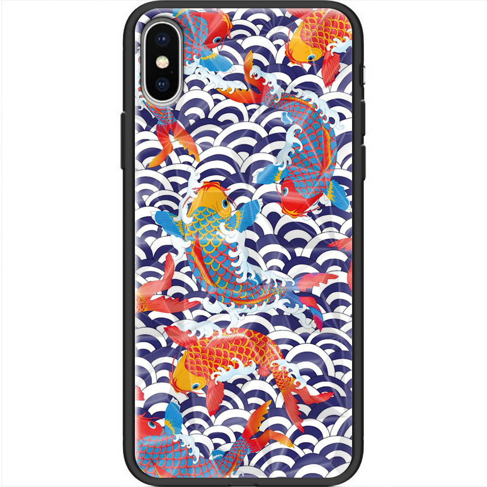 Чехол Boxface iPhone X Koi Fish Черный силикон с призмой (32139-up2477-37857)