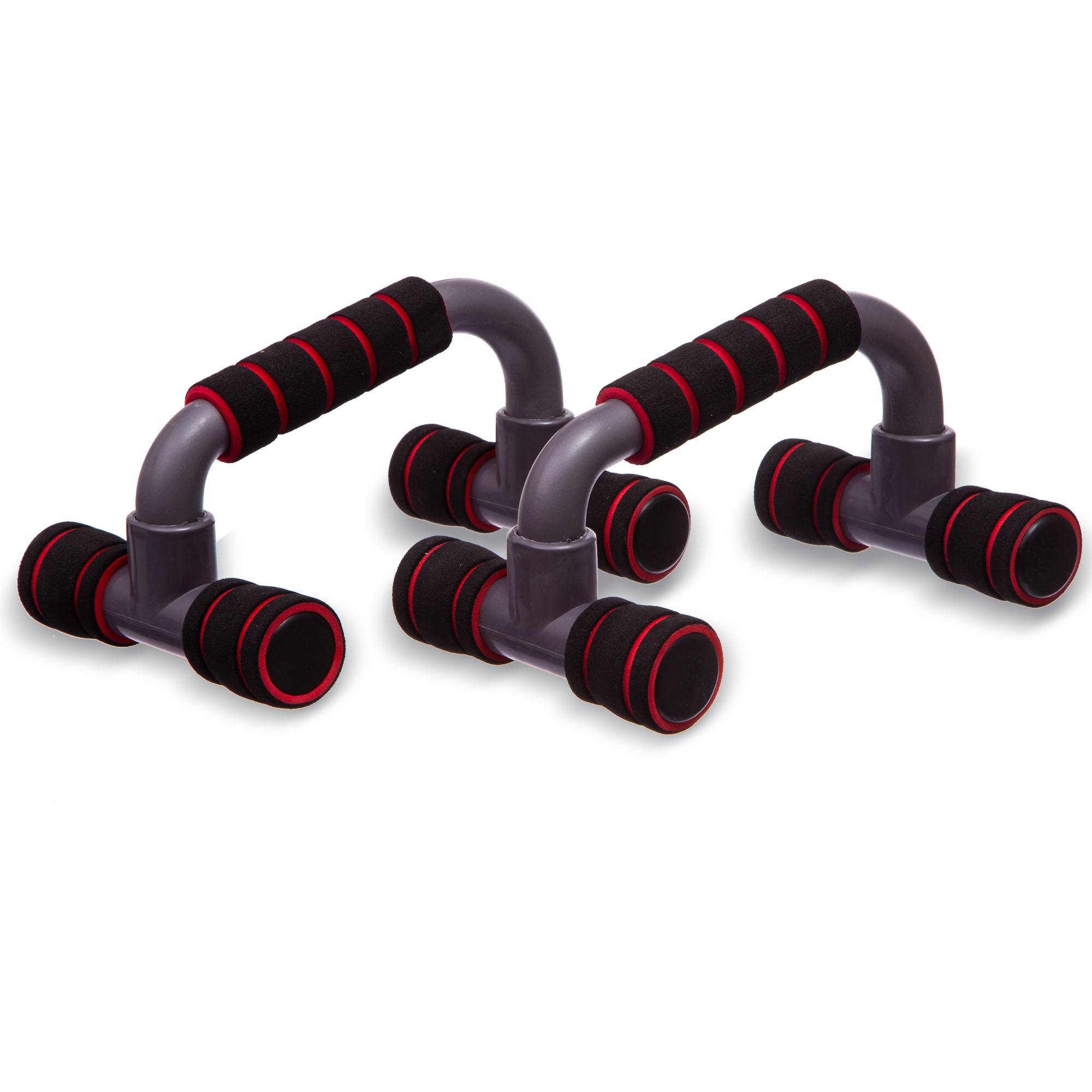 Упоры для отжиманий SP-Sport FI-1777 Push-up Bar 12x23 см Серый/Красный (NA005364) - фото 1