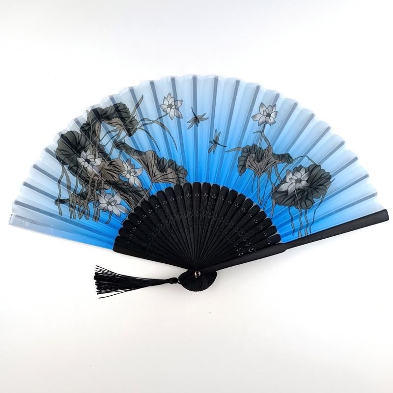 Веер деревянный 21х37 см Синий (C4071)