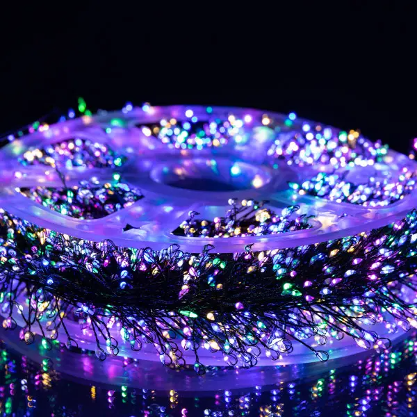 Гирлянда-нить Роса хвойная лапа 3000 LED 100 м зеленая нить Разноцветный - фото 5