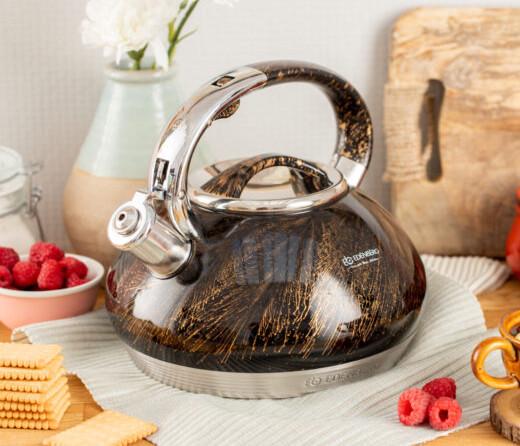 Чайник с свистком для индукционной плиты Edenberg EB-1935 из нержавеющей стали 3 л Коричневый (2530557750) Чайник с свистком для индукционной плиты Edenberg EB-1935 из нержавеющей стали 3 л Коричневый (2530557750)