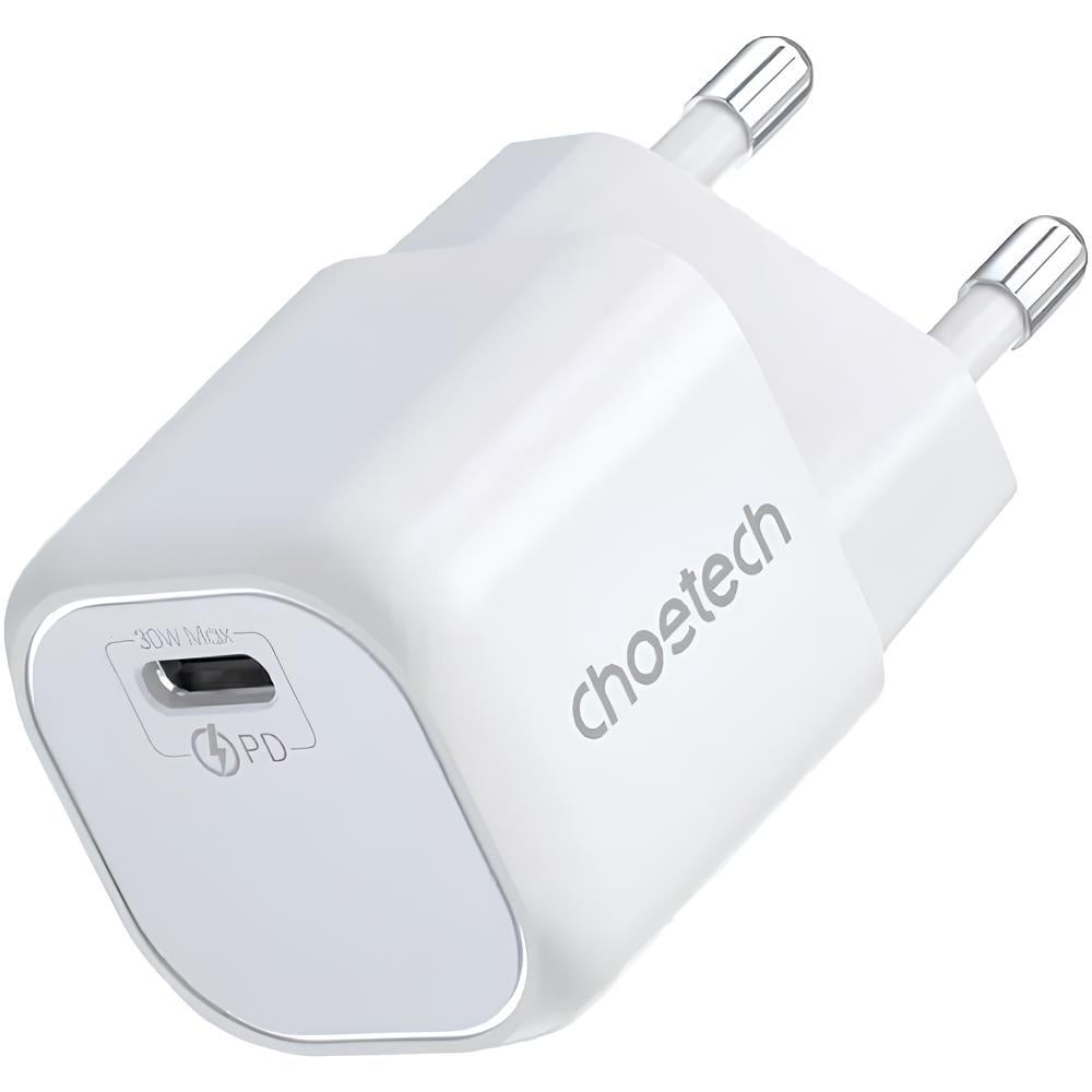 Зарядное устройство для Choetech 1xType-C 30W PD QC3.0 5V 3A White (PD5007-EU-WH)