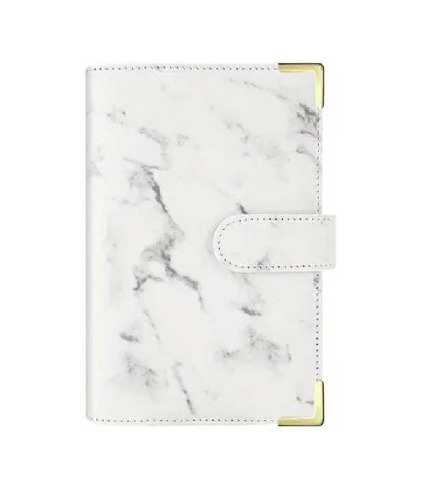 Планер-блокнот для денег FinTrack Мрамор с конвертами А6 19х13х3,5 см Белый (5982385)