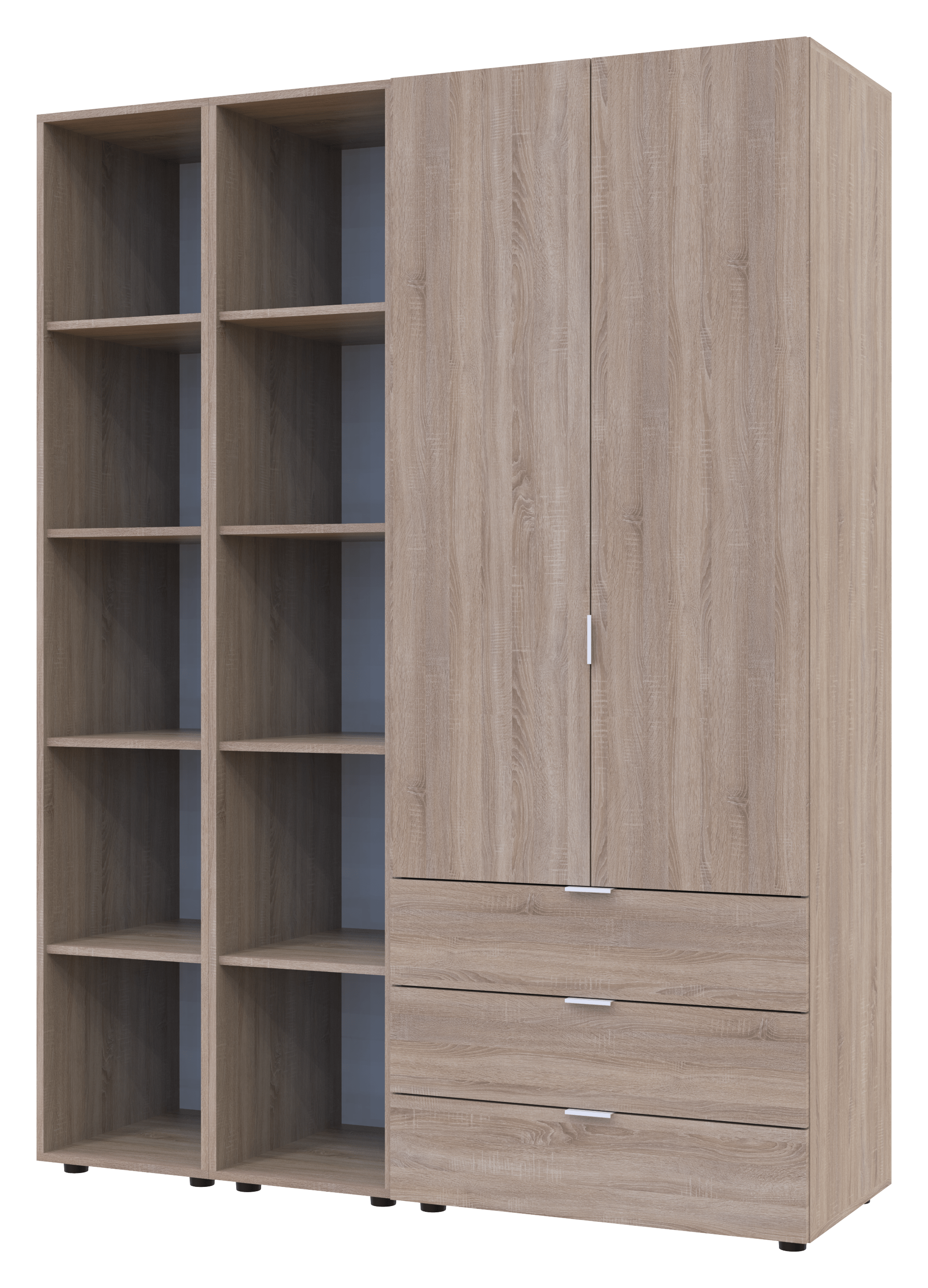 Комплект шкафов для одежды Doros Гелар 153,9х49,5х203,4 см 3 шт. Дуб Сонома (DRS-011144)