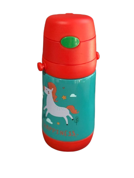 Термос-поилка детская Stenson MT-2090-50 с трубочкой 350 мл Зелено-красный (2771981533)