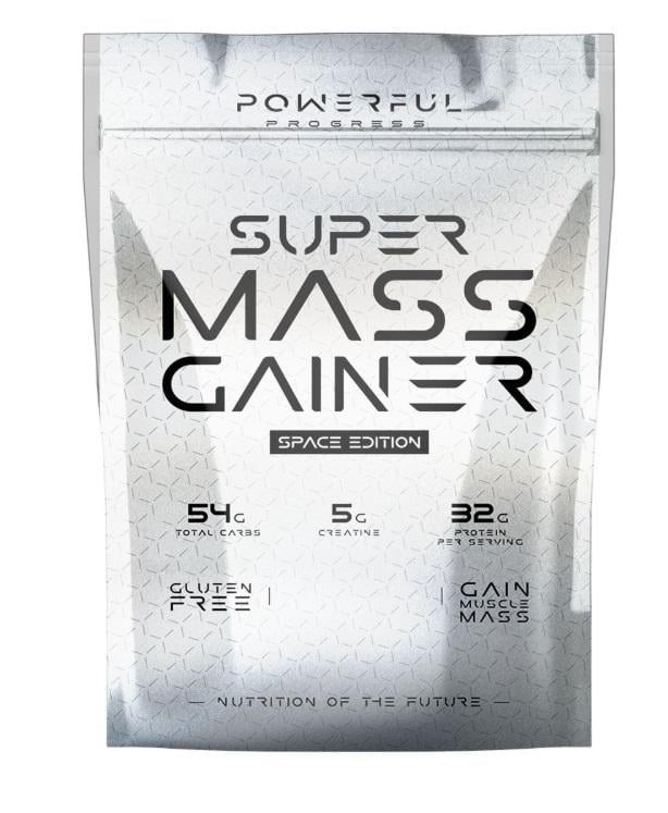 Гейнер високобілковий для набору м'язової маси Powerful Progress Super Mass Gainer Капучино 1 кг
