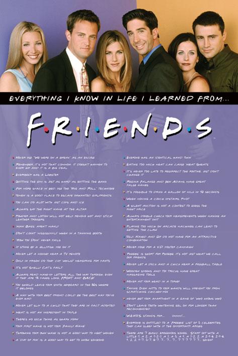 Постер плакат Друзья Все, Что Я Знаю/Friends Everything I Know 61x91,5 см Постер плакат Друзья Все, Что Я Знаю/Friends Everything I Know 61x91,5 см