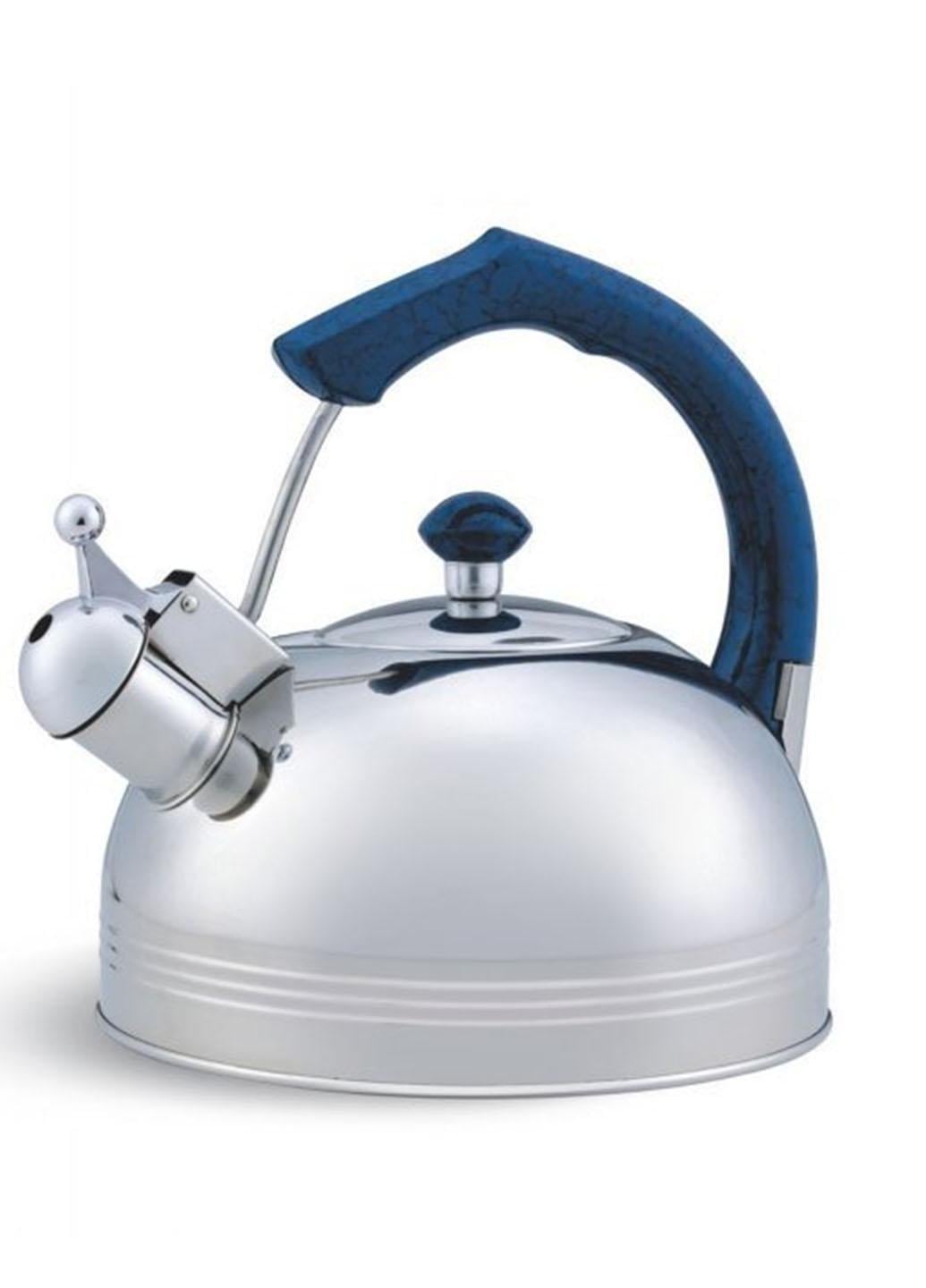 Чайник из нержавеющей стали Edenberg со свистком капсульное дно 2,5 л Синий (3556)