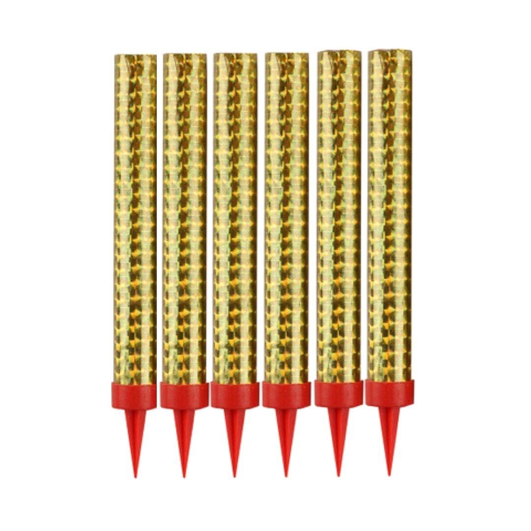 Свечи для торта Холодный фонтан 12 см 6 шт. Золото (203080-12/6/зол)