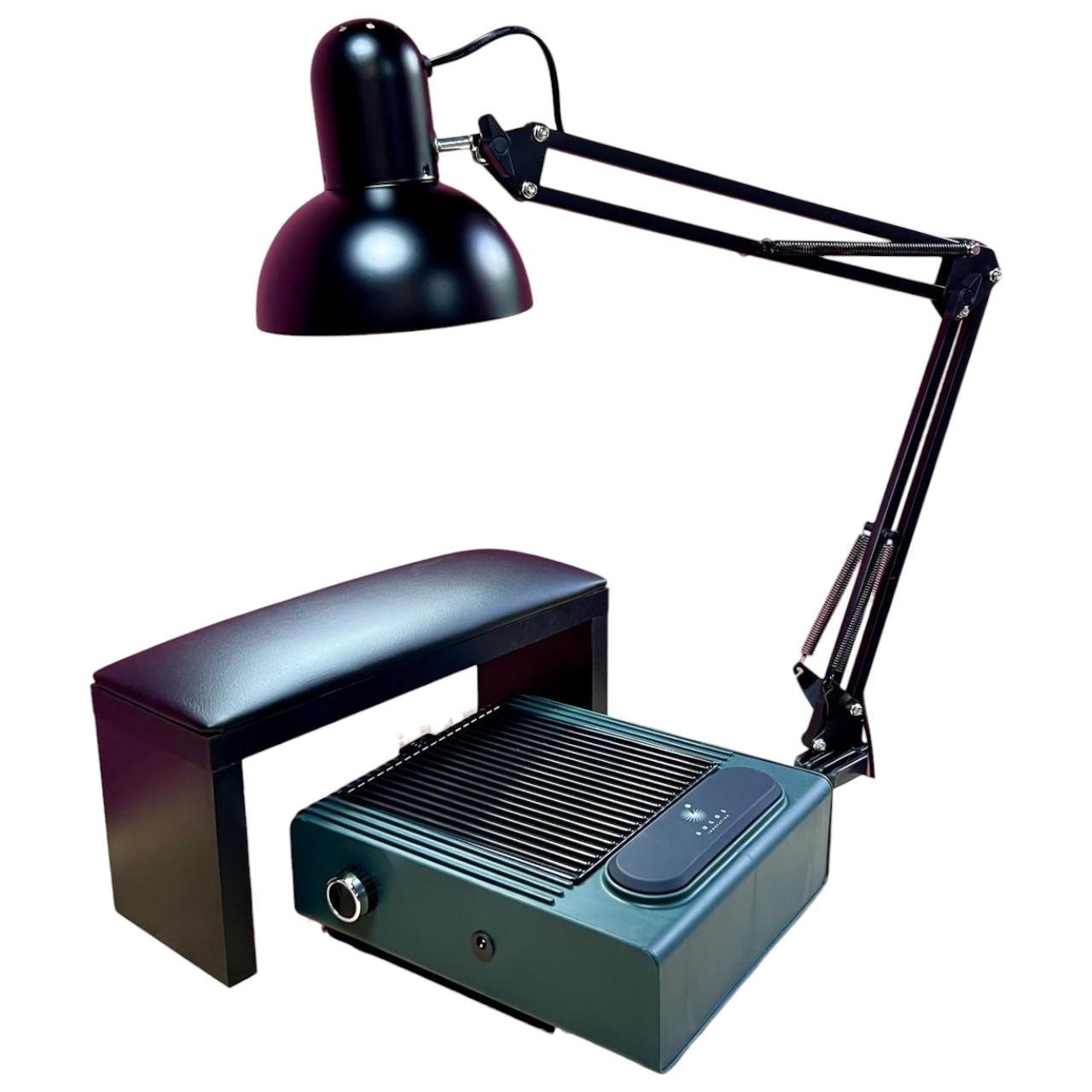 Маникюрный набор BUCOS 3в1 лампа/подлокотник/вытяжка Черный/Зеленый (2003925239)