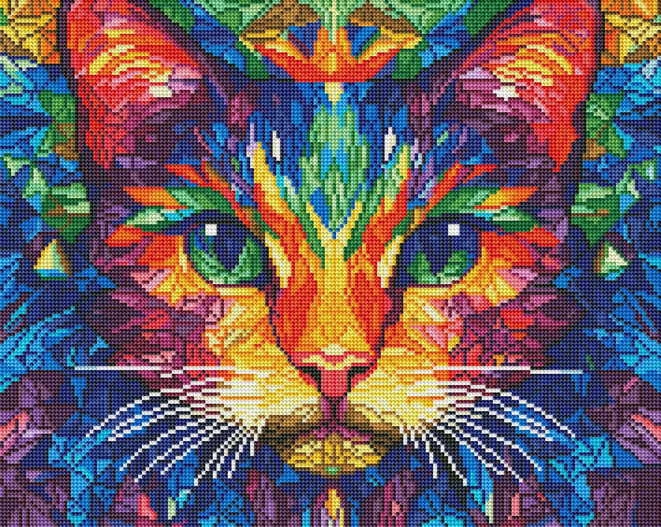 Алмазная мозаика Brushme Цветной кот 40x50 см (DBS54004)